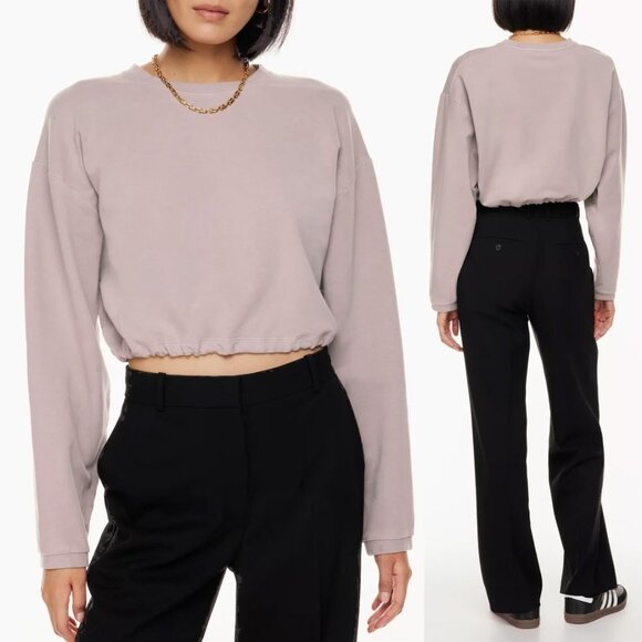 Aritzia The Group By Babaton Region Sweatshirt Cinchable Crew Neck Crop S $88 - Picture 1 of 12